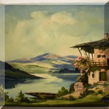 A09. Landscape painting on canvas. Signed Ruvio.